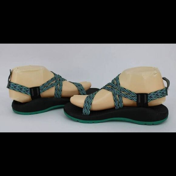 Chaco Double Strap Green Blue Purple Size 5 Euc. - Picture 5 of 8